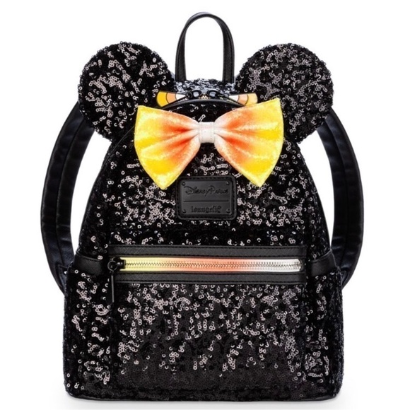 Loungefly Other - Loungefly Black Sequin Backpack with Yellow Bow